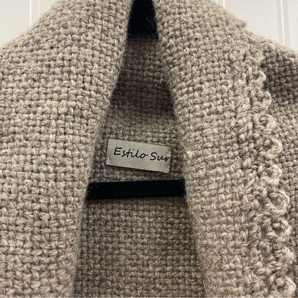 Estilo Sur Heavy Knit Waterfall Collar Open Front Cardigan Tiered Sleeves - Picture 2 of 6